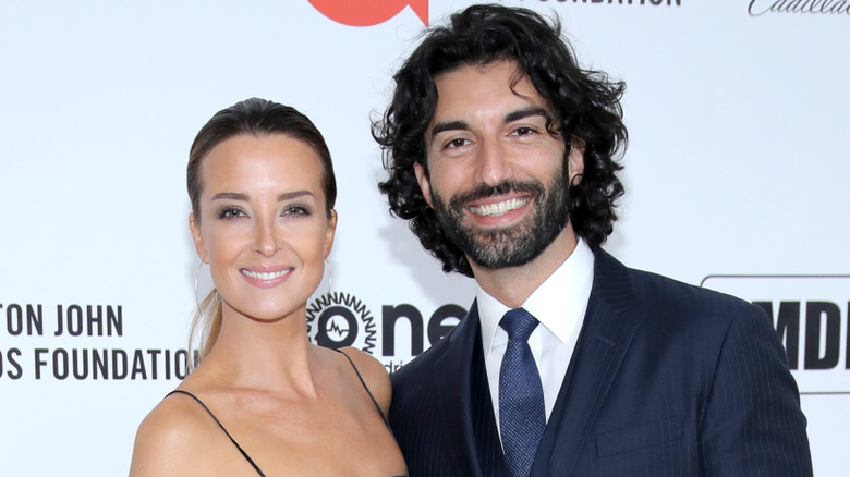 Emily and Justin Baldoni at an Elton John Aids Foundatio nevent in 2020.