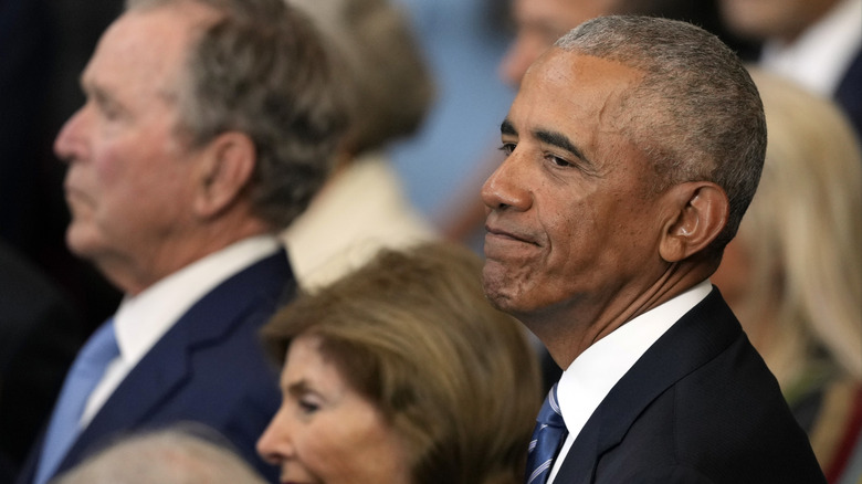 Barack Obama attends the inauguration of Donald Trump at the U.S. Capitol Rotunda