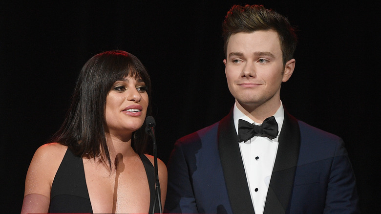 Lea Michele with Chris Colfer