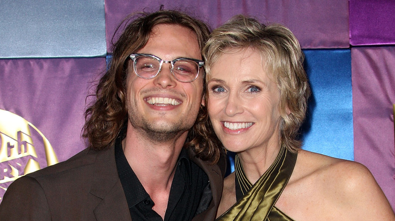 Matthew Gray Gubler and Jane Lynch Golden Globes