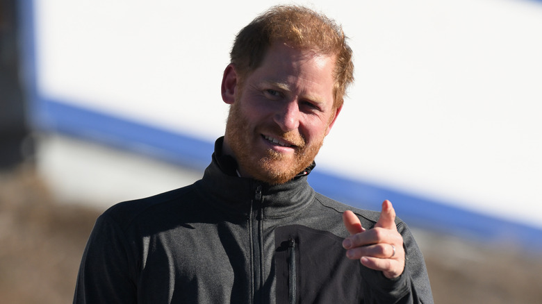 Prince Harry pointing