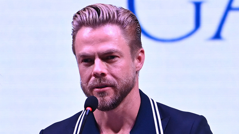 Derek Hough speaking at Mental Health Gala