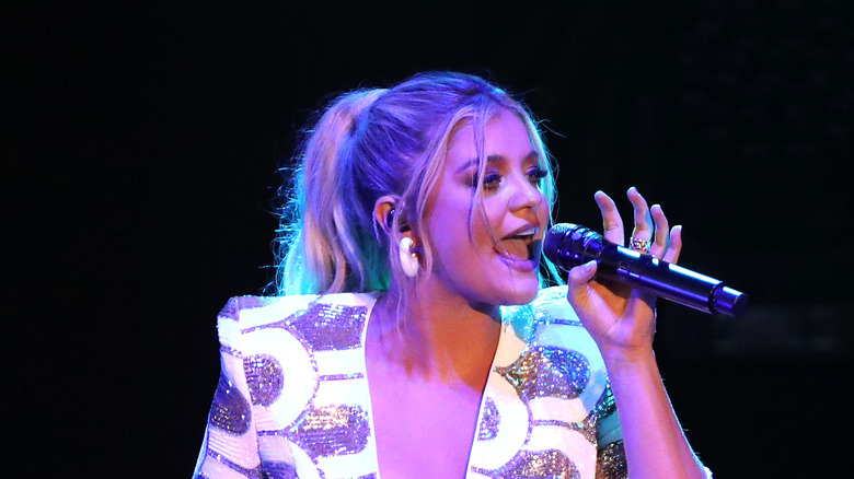 Lauren Alaina sparkly dress microphone