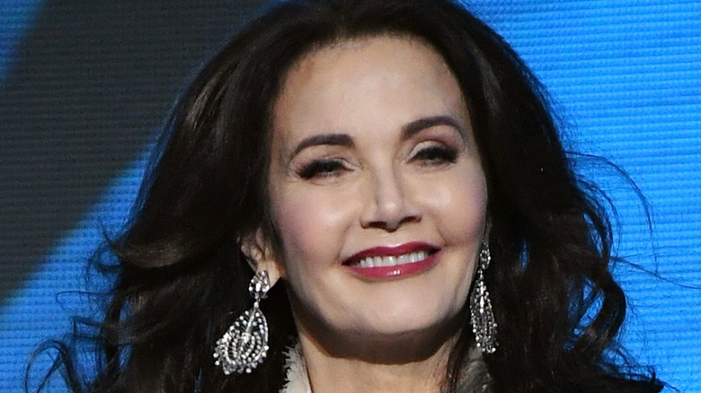 Lynda Carter wearing earrings