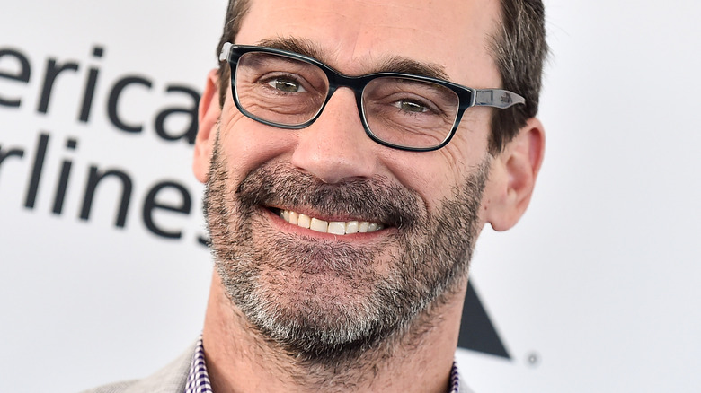 Jon Hamm poses in glasses