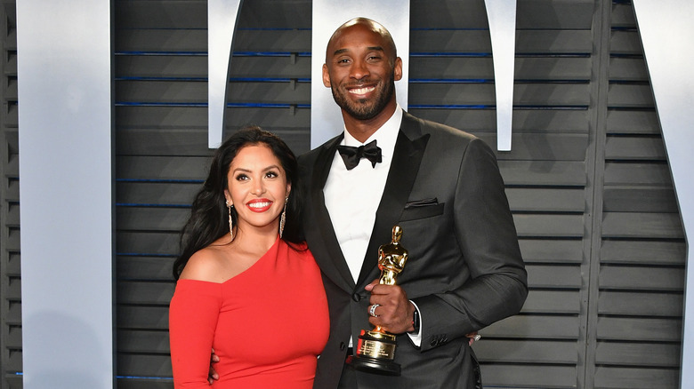 Vanessa Bryant (L) and Kobe Bryant attending the 2018 Vanity Fair Oscar Party