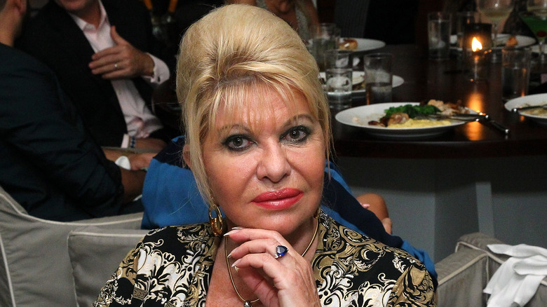 Ivana Trump beehive hair red lipstick