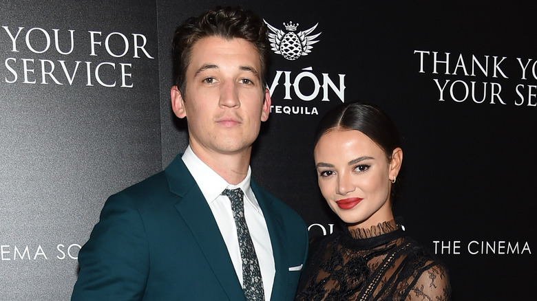 Miles Teller and Keleigh Sperry smiling