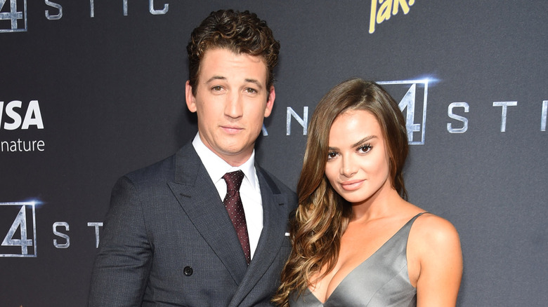 Miles Teller and Keleigh Sperry posing