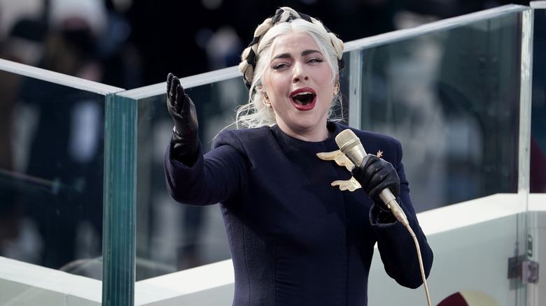 Lady Gaga singing at Joe Biden's inauguration