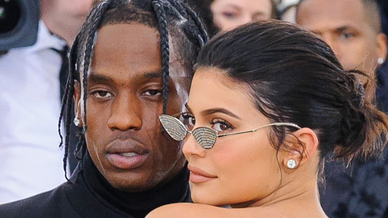 Travis Scott and Kylie Jenner at an event