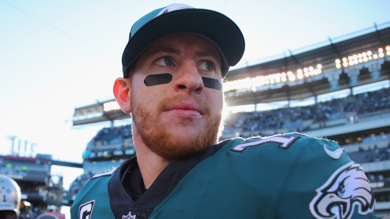 Carson Wentz after a loss in 2018