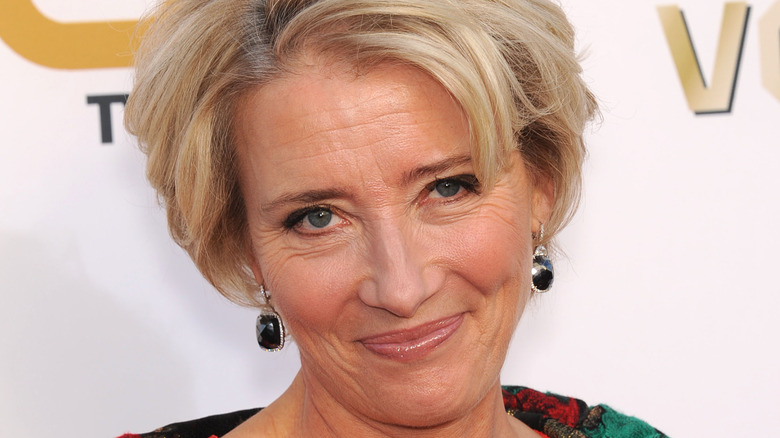 Emma Thompson smirks red carpet