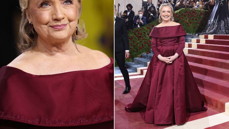 Hillary Clinton in red at the Met Gala