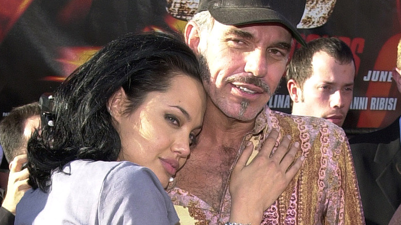 Angelina Jolie and Billy Bob Thornton hugging 