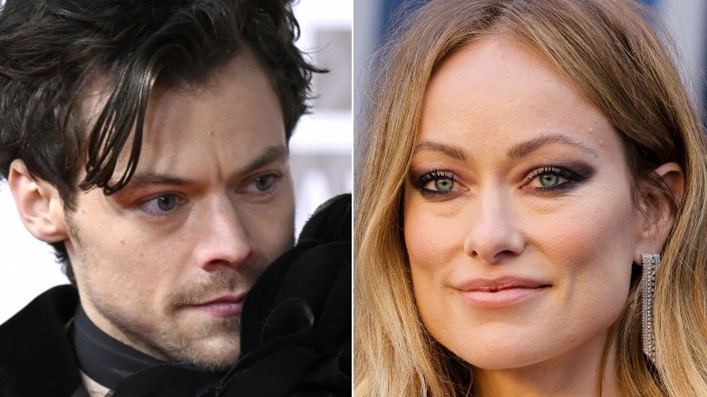 Harry Styles posing, Olivia Wilde smiling