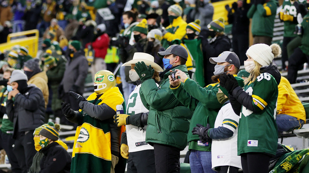 Green Bay packers fans at an NFL game