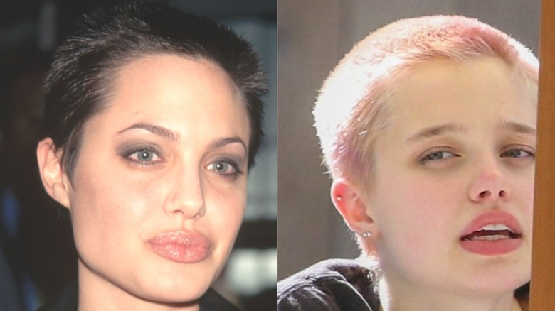 Angelina Jolie, Shiloh Jolie-Pitt buzz cropped hair