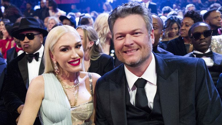 Gwen Stefani and Blake Shelton smiling