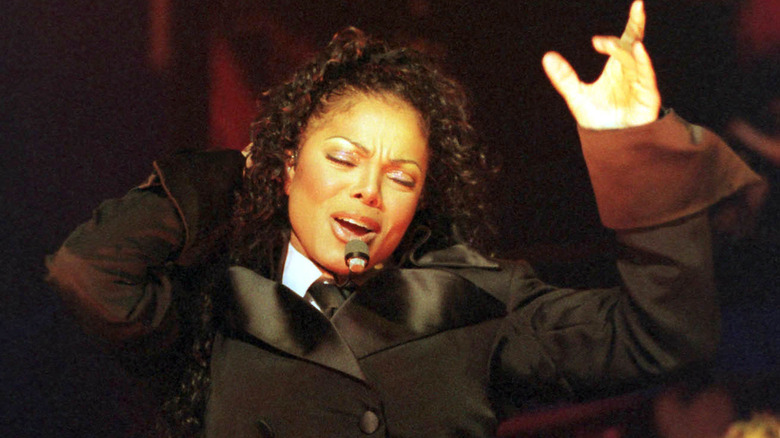 Janet Jackson performing on stage