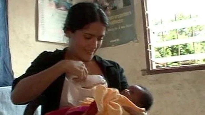 Salma Hayek breastfeeding