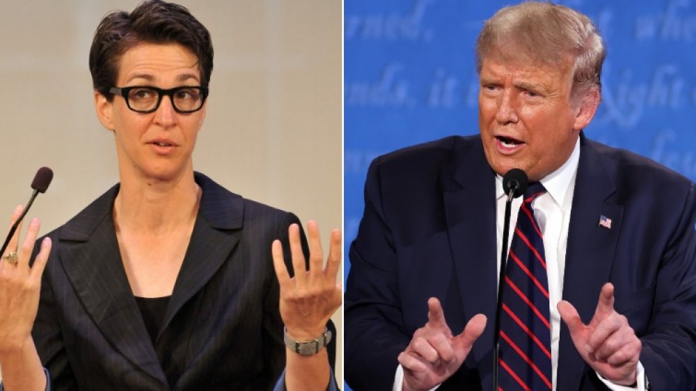 Rachel Maddow and Donald Trump