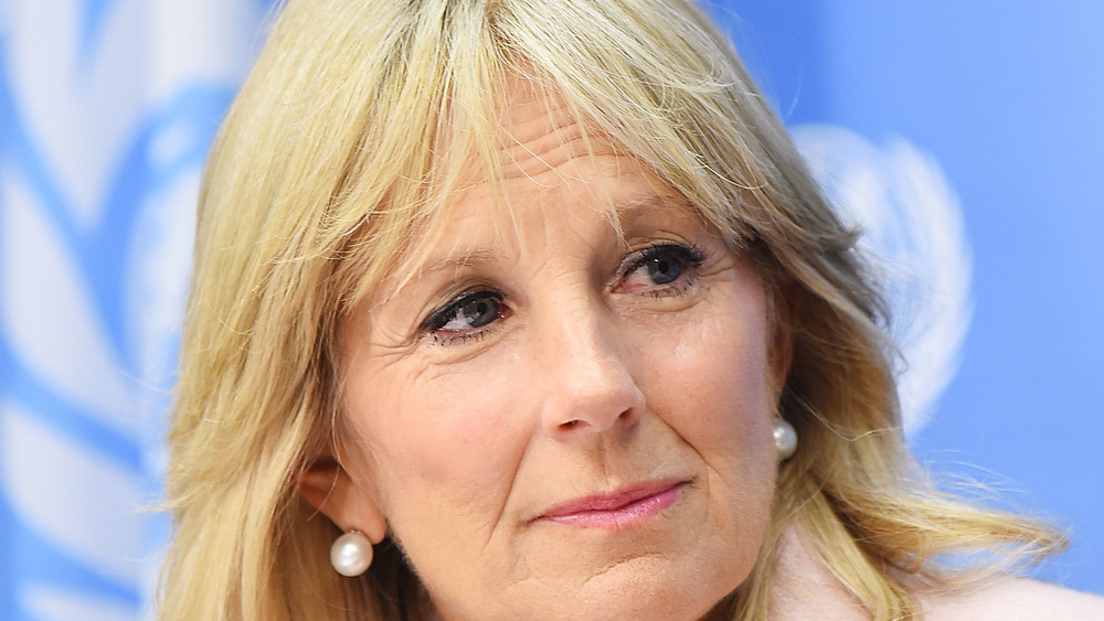 Jill Biden listening during an event