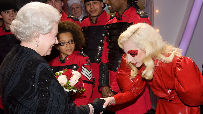 Lady Gaga meets Queen Elizabeth II