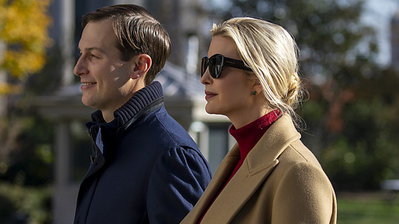 Ivanka Trump and Jared Kushner on the White House lawn