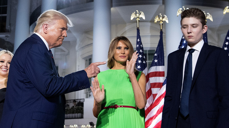 Donald Trump, Melania Trump and Barron Trump