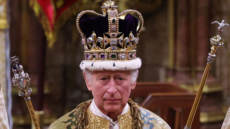 King Charles wearing crown