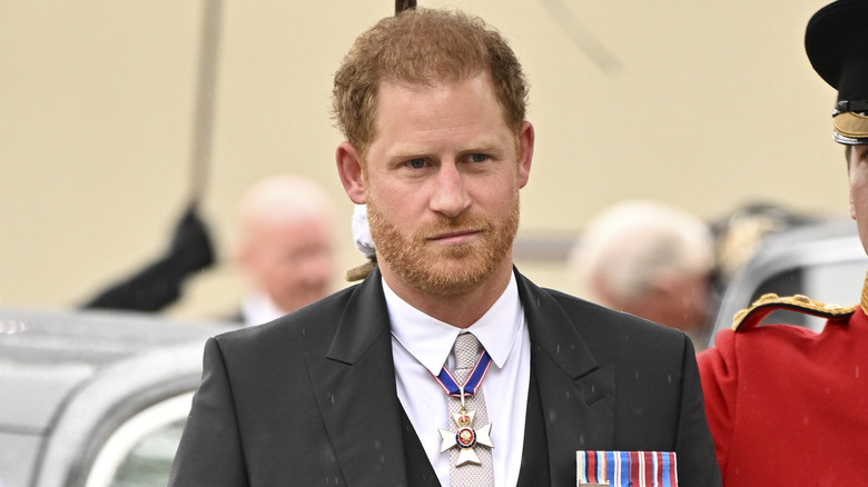 Prince Harry arriving at coronation