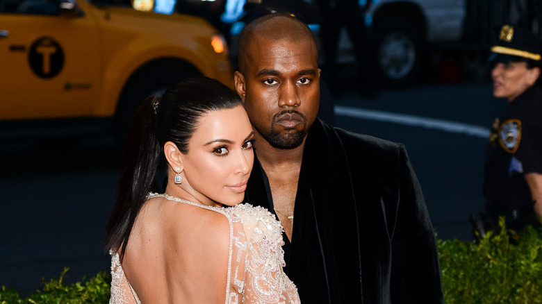 Kim Kardashian Kanye West met gala red carpet