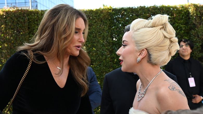 Caitlyn Jenner talking to Lady Gaga