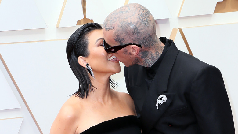 Kourtney Kardashian kissing Travis Barker