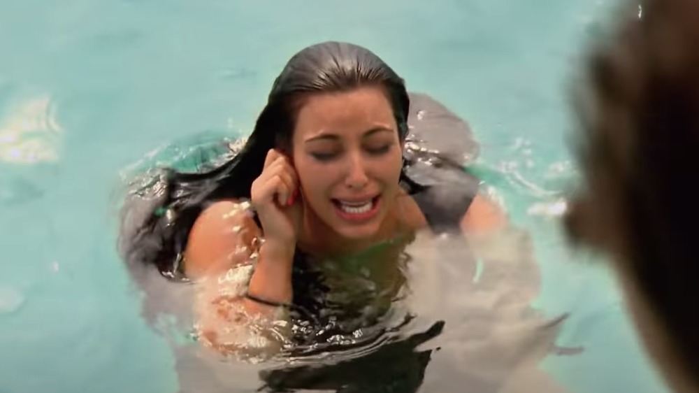 Kim Kardashian crying in water