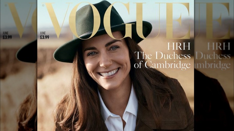 Kate Middleton smiling on cover of Vogue magazine