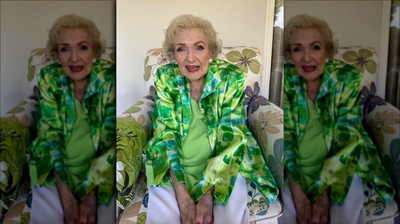 Betty White posing for photo