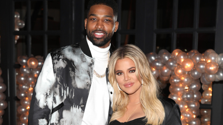 Khloe Kardashian poses with Tristan Thompson