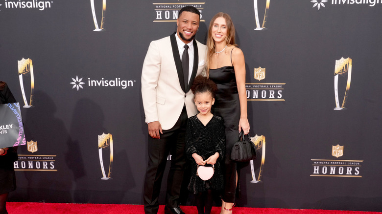 Saquon Barkley, Jada Clare Barkley and Anna Congdon attending the 13th Annual NFL Honors at Resorts World Theatre