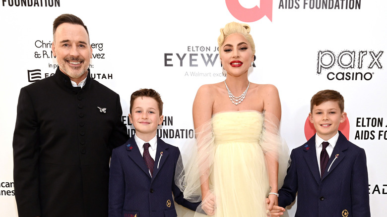 David Furnish, Lady Gaga, and godsons