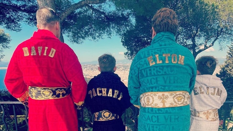 David Furnish, Elton John, and sons