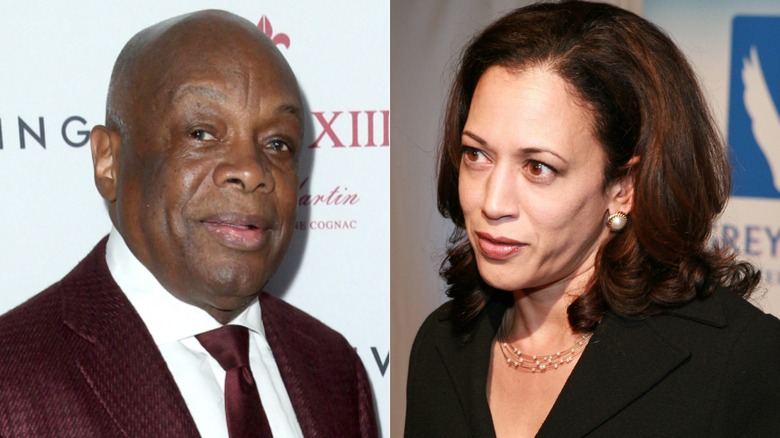 Split shot of Willie Brown and Kamala Harris