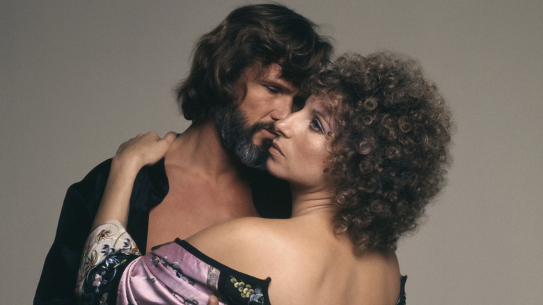 Kris Kristofferson and Barbra Streisand posing together for A Star is Born