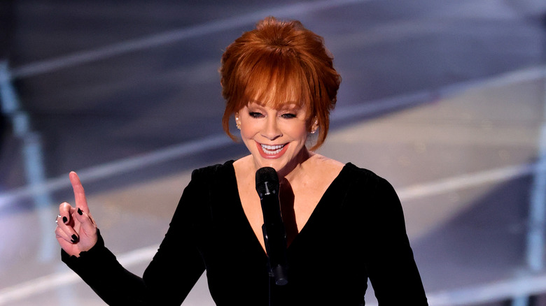 Reba McEntire giving a speech