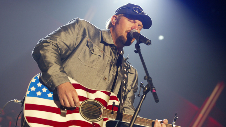 Toby Keith playing American flag guitar