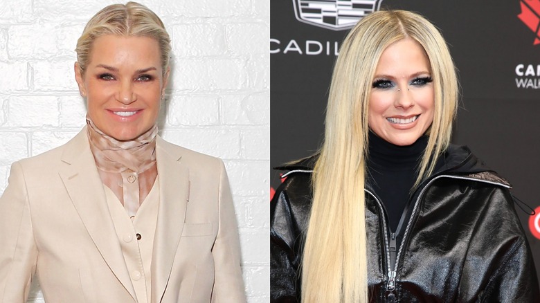 Yolanda Hadid and Avril Lavigne split image