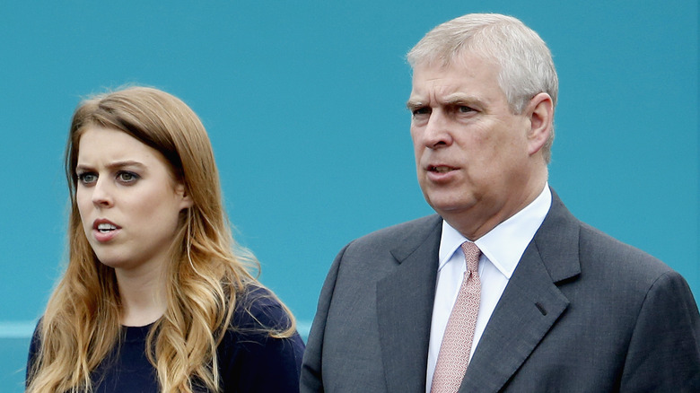 Princess Beatrice and Prince Andrew talking