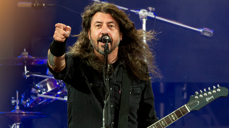 Dave Grohl performing on stage