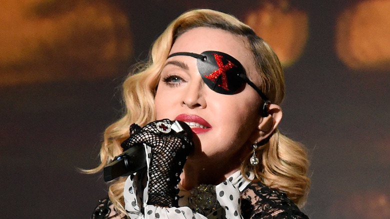 Madonna sings and wears her Madame X eyepatch 